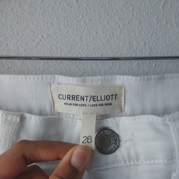 Current/Elliott Women's Flare White Jeans - Picture 6 of 7